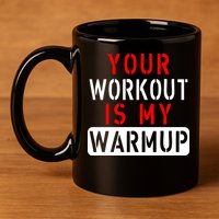 Your Workout is my Warmup Funny Fitness Saying 11oz C Handle Ceramic Mug