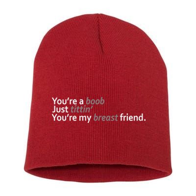You're A Boob Just Tittin You're My Breast Friend Short Acrylic Beanie
