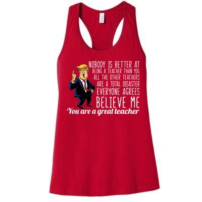 You're A Great Teacher Donald Trump Women's Racerback Tank