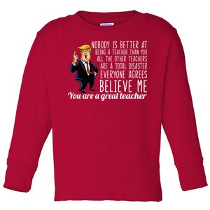 You're A Great Teacher Donald Trump Toddler Long Sleeve Shirt