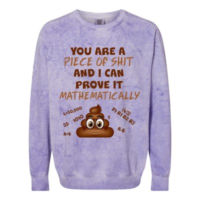 You're A Piece Of Shit And I Can Prove It Mathematically Colorblast Crewneck Sweatshirt