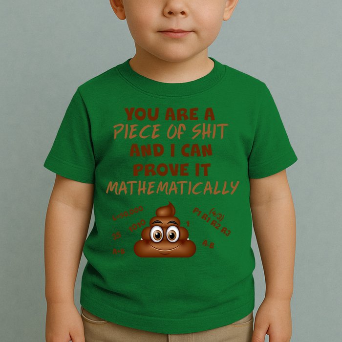 You're A Piece Of Shit And I Can Prove It Mathematically Toddler T-Shirt
