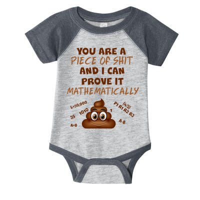 You're A Piece Of Shit And I Can Prove It Mathematically Infant Baby Jersey Bodysuit