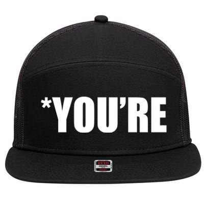 *You're Funny Grammar 7 Panel Mesh Trucker Snapback Hat