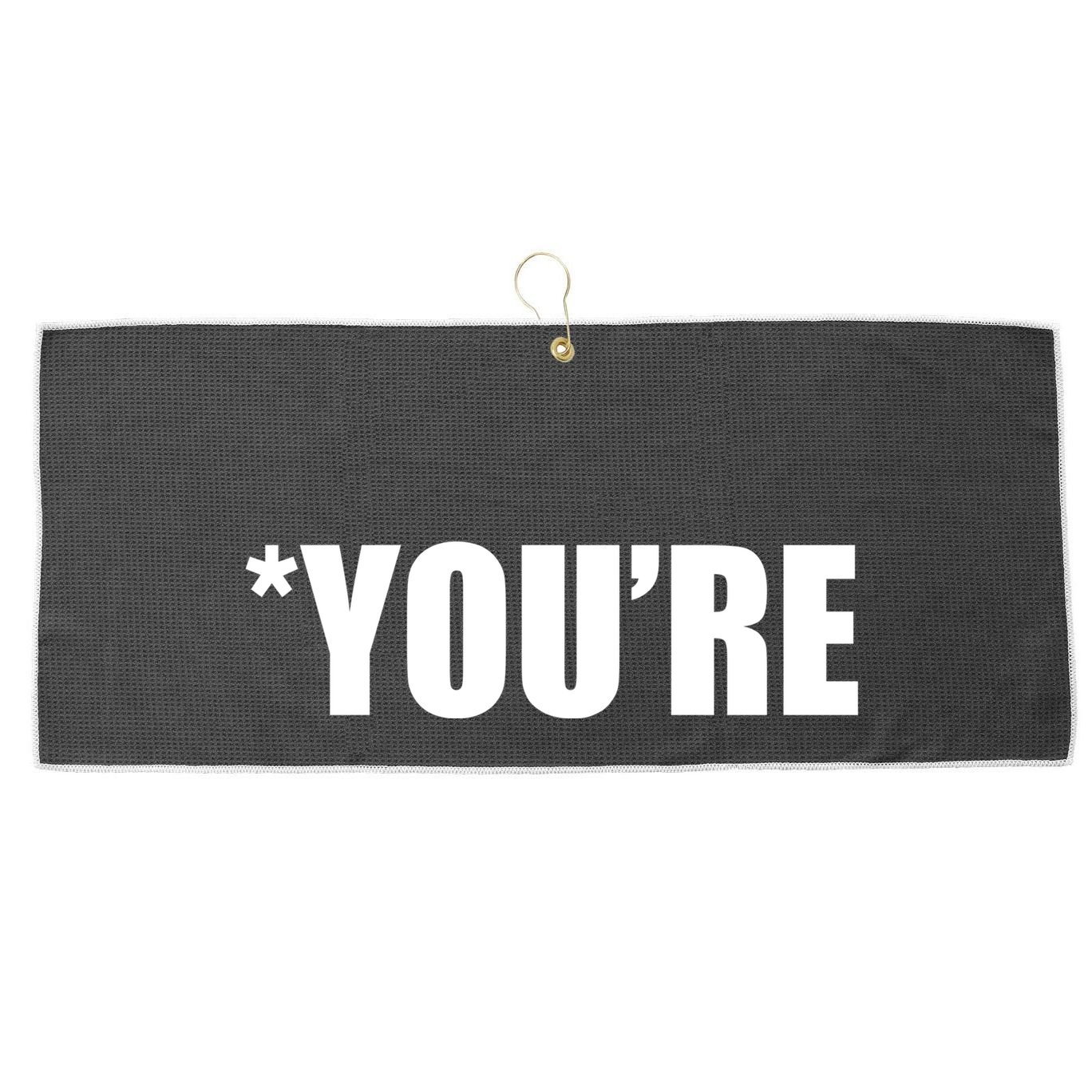 *You're Funny Grammar Large Microfiber Waffle Golf Towel