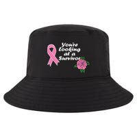 You're Looking At A Survivor Breast Cancer Cool Comfort Performance Bucket Hat
