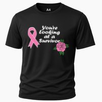 You're Looking At A Survivor Breast Cancer Cooling Performance Crew T-Shirt