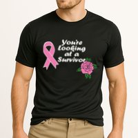 You're Looking At A Survivor Breast Cancer Cooling Performance Crew T-Shirt