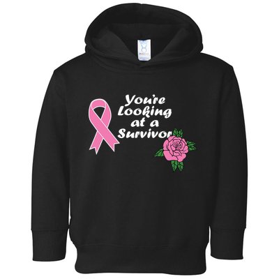 You're Looking At A Survivor Breast Cancer Toddler Hoodie