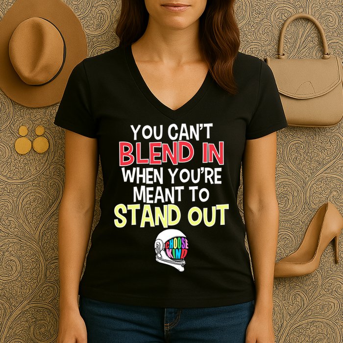 You're Meant To Stand Out Choose Kind Anti Bullying Women's V-Neck T-Shirt