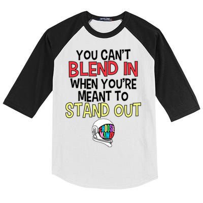 You're Meant To Stand Out Choose Kind Anti Bullying Kids Colorblock Raglan Jersey