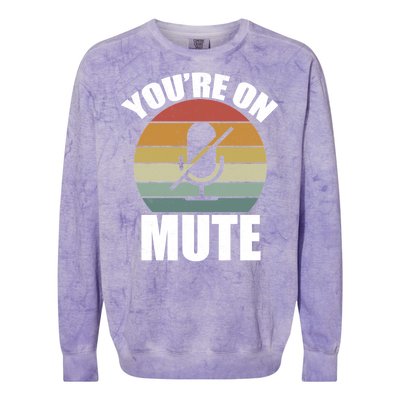 You're On Mute Retro Funny Colorblast Crewneck Sweatshirt