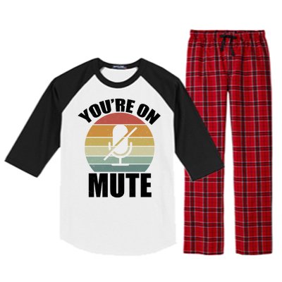 You're On Mute Retro Funny Raglan Sleeve Pajama Set