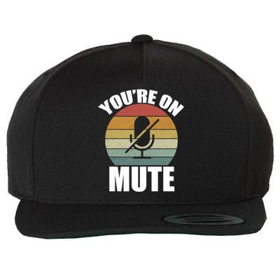 You're On Mute Retro Funny Wool Snapback Cap