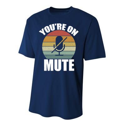 You're On Mute Retro Funny Performance Sprint T-Shirt