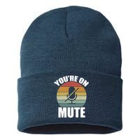 You're On Mute Retro Funny Sustainable Knit Beanie