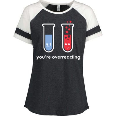 You're Overreacting Funny Science Enza Ladies Jersey Colorblock Tee