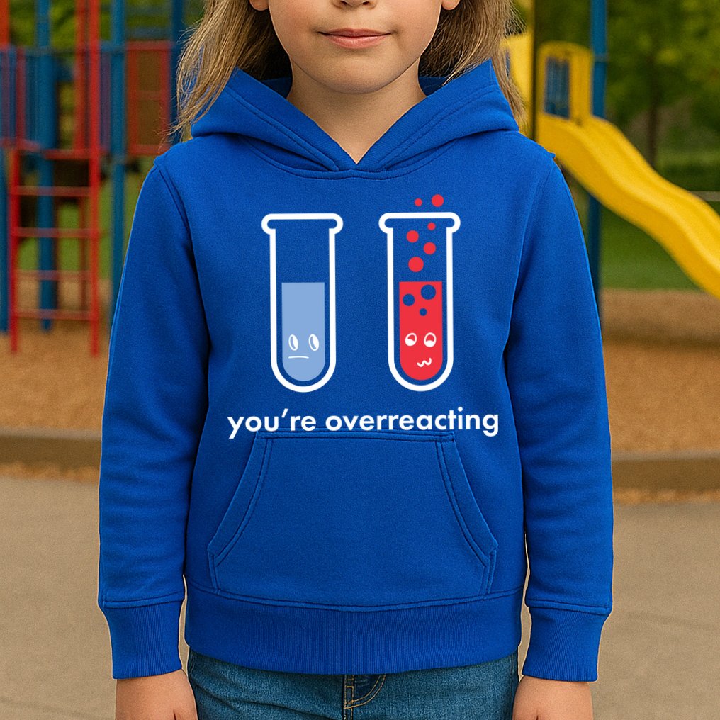 You're Overreacting Funny Science Kids Hoodie