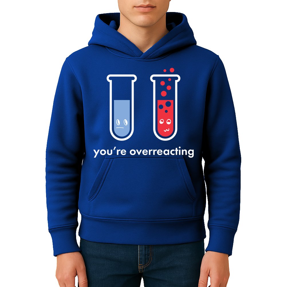 You're Overreacting Funny Science Kids Hoodie