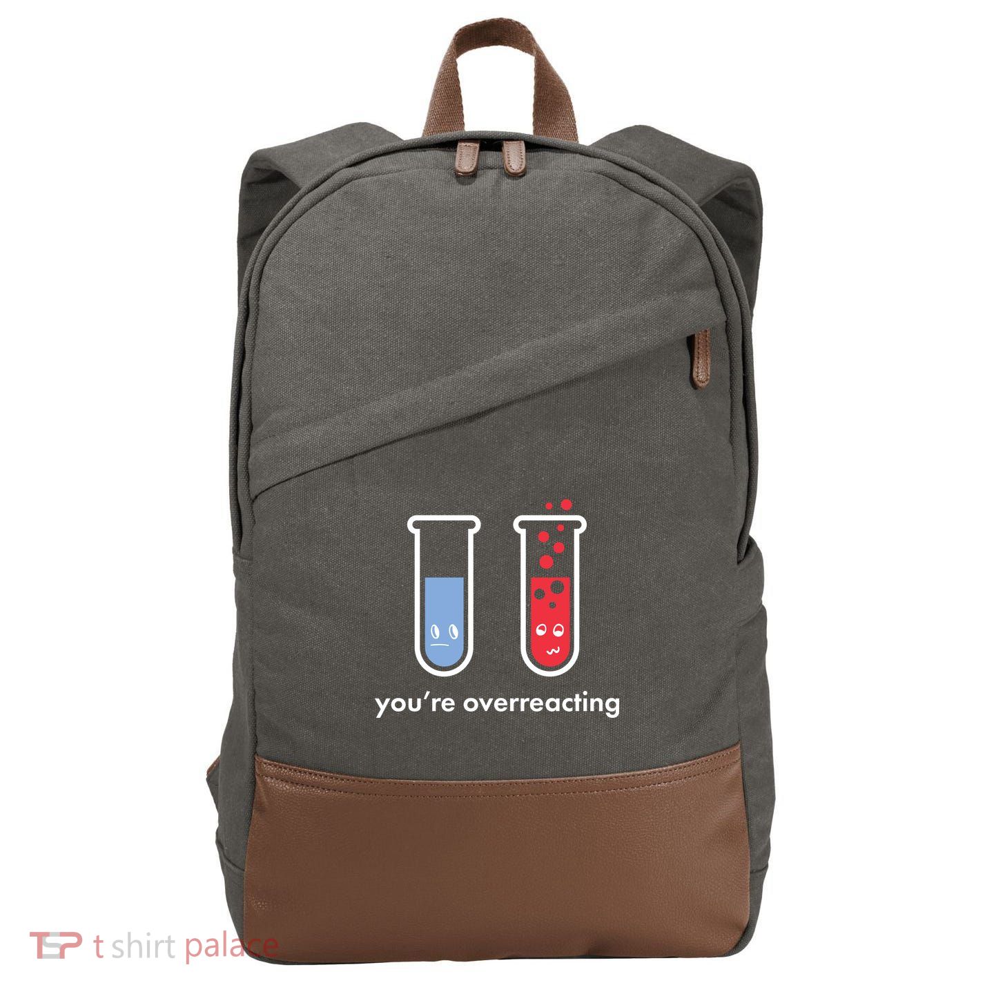 You're Overreacting Funny Science Cotton Canvas Backpack