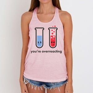 You're Overreacting Funny Science Women's Knotted Racerback Tank