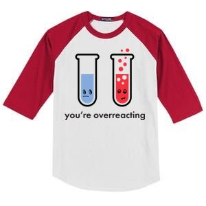 You're Overreacting Funny Science Kids Colorblock Raglan Jersey