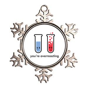 You're Overreacting Funny Science Metallic Star Ornament