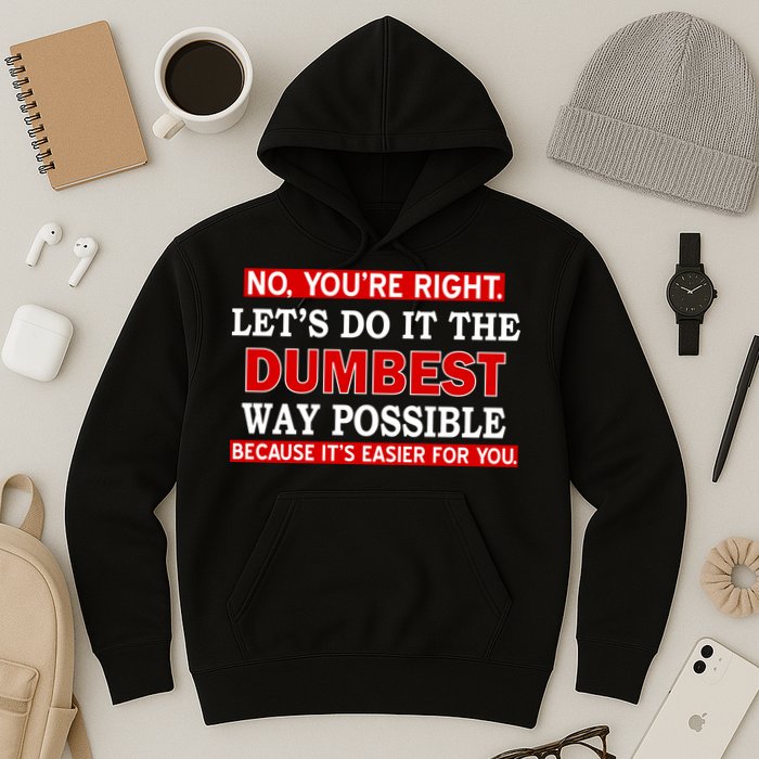 You're Right Let's Do The Dumbest Way Possible Humor Hoodie