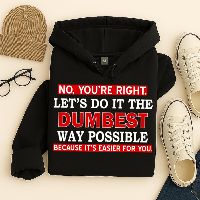You're Right Let's Do The Dumbest Way Possible Humor Hoodie