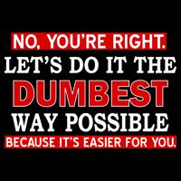 You're Right Let's Do The Dumbest Way Possible Humor Kids T-Shirt