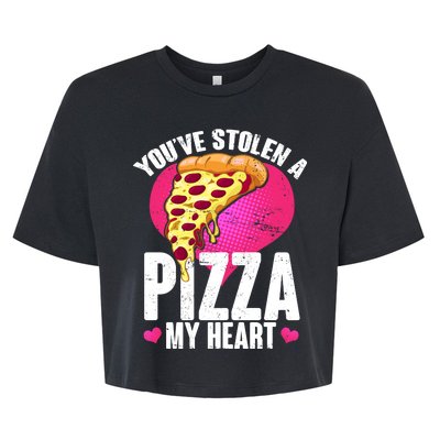 You've Stolen A Pizza My Heart Bella+Canvas Jersey Crop Tee