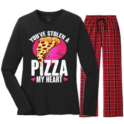 You've Stolen A Pizza My Heart Women's Long Sleeve Flannel Pajama Set 