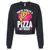 You've Stolen A Pizza My Heart Cropped Pullover Crew