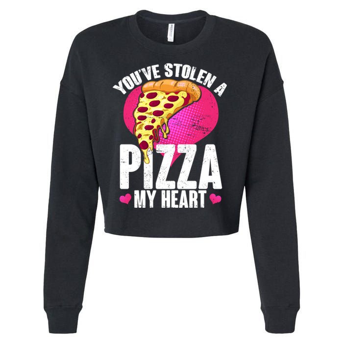 You've Stolen A Pizza My Heart Cropped Pullover Crew