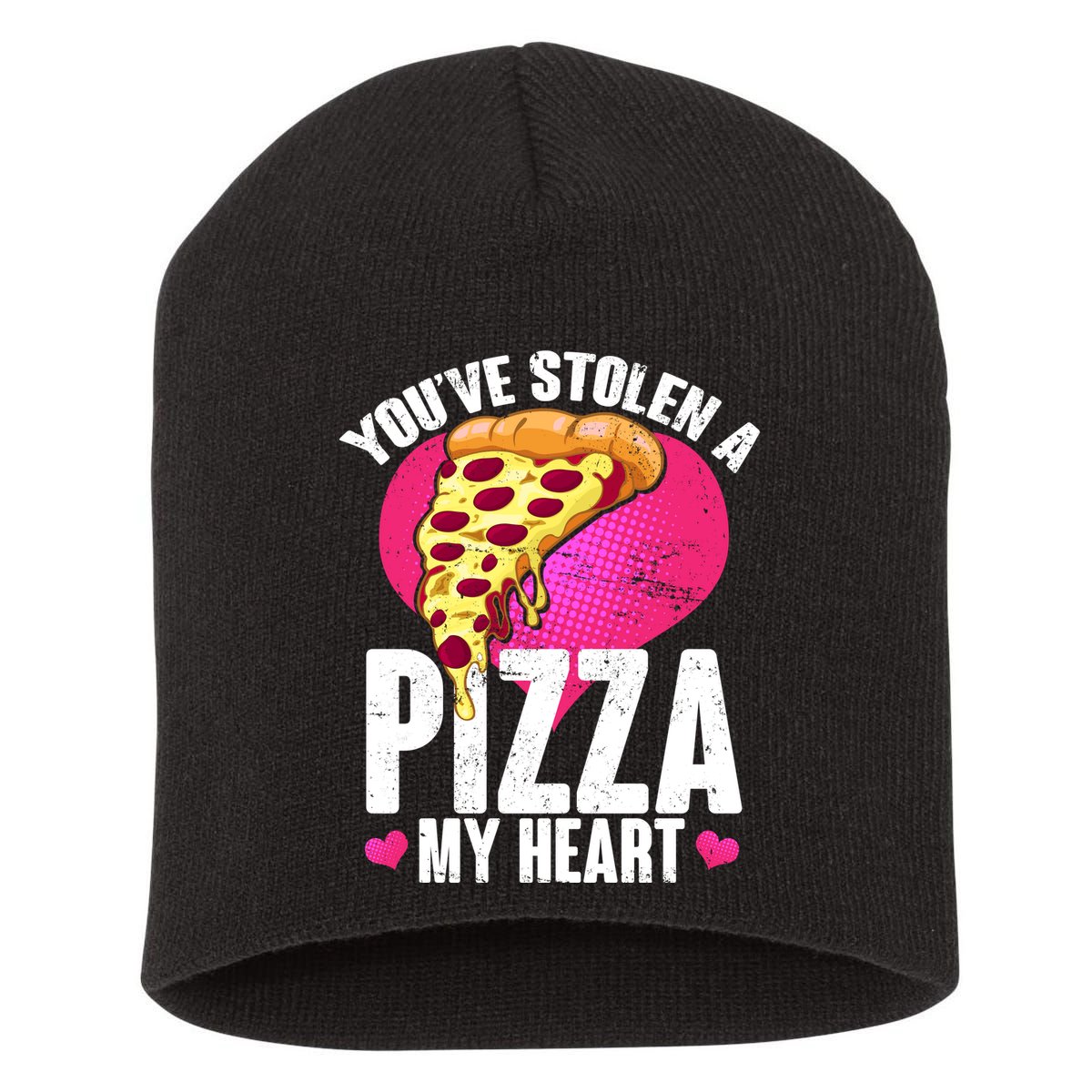 You've Stolen A Pizza My Heart Short Acrylic Beanie