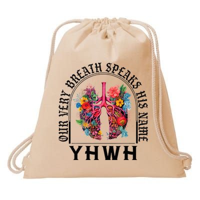Yhwh Our Very Breath Speaks His Name Yahweh Christian Drawstring Bag