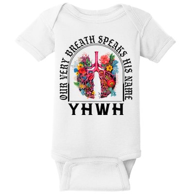 Yhwh Our Very Breath Speaks His Name Yahweh Christian Baby Bodysuit