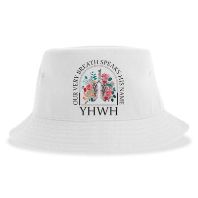 Yahweh Our Very Breath Speaks His Name Floral Lung Flowers Sustainable Bucket Hat