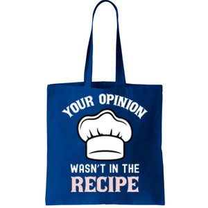 Your Opinion Wasnt In The Recipe Fruit Bread Funny Gift Tote Bag