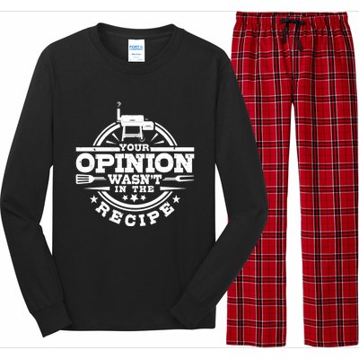 Your Opinion Wasnt In The Recipe Bbq Smoker Brisket Smoking Gift Long Sleeve Pajama Set