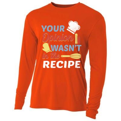 Your Opinion Wasnt In The Recipe Chef Apron Present Cute Gift Cooling Performance Long Sleeve Crew