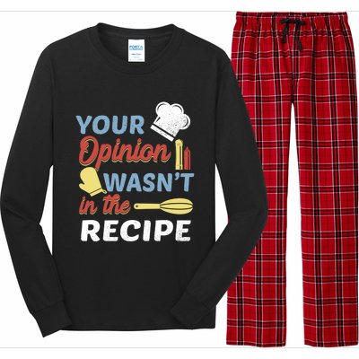 Your Opinion Wasnt In The Recipe Chef Apron Present Cute Gift Long Sleeve Pajama Set