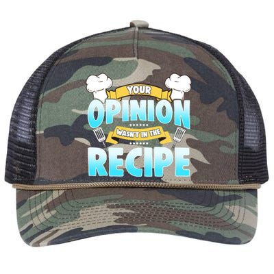 Your Opinion Wasnt In The Recipe Cool Gift Retro Rope Trucker Hat Cap