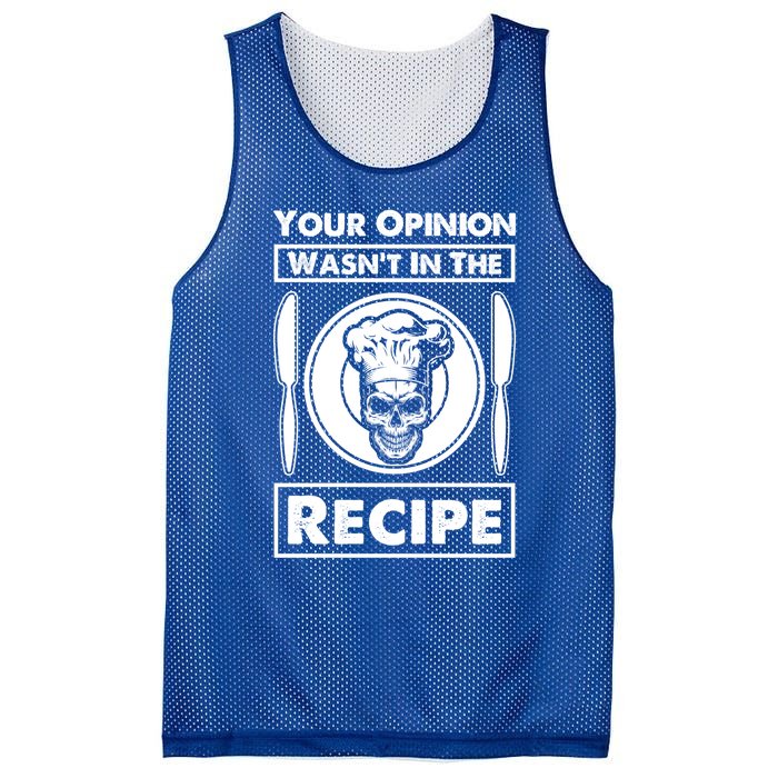 Your Opinion Wasnt In The Recipe Skull Food Funny Gift Mesh Reversible Basketball Jersey Tank