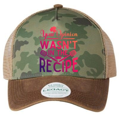 Your Opinion Was Not In The Recipe Chef Cooking Lover Gift Legacy Tie Dye Trucker Hat