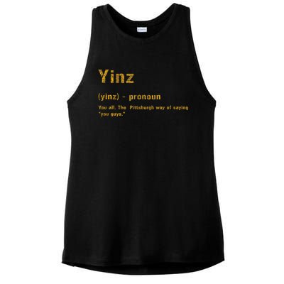 Yinz Pittsburgh 412 Steel City Yinzers Pittsburghese Ladies PosiCharge Tri-Blend Wicking Tank