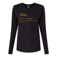 Yinz Pittsburgh 412 Steel City Yinzers Pittsburghese Womens Cotton Relaxed Long Sleeve T-Shirt