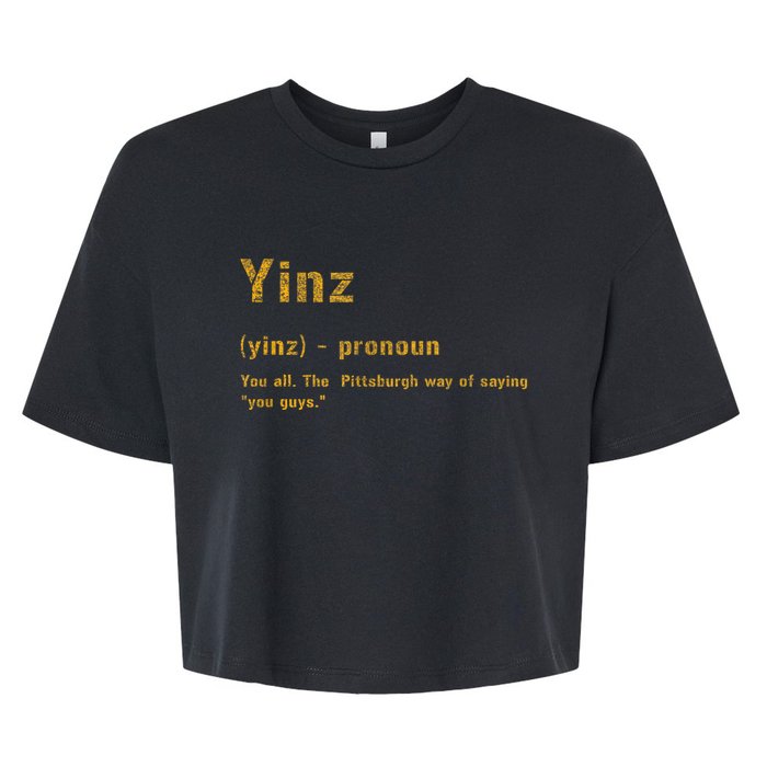 Yinz Pittsburgh 412 Steel City Yinzers Pittsburghese Bella+Canvas Jersey Crop Tee