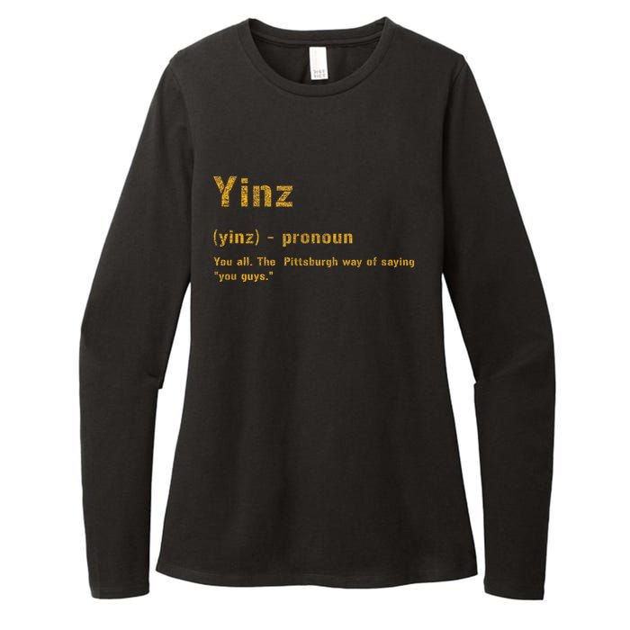 Yinz Pittsburgh 412 Steel City Yinzers Pittsburghese Womens CVC Long Sleeve Shirt