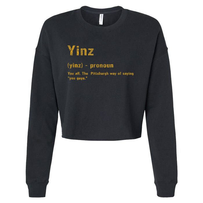 Yinz Pittsburgh 412 Steel City Yinzers Pittsburghese Cropped Pullover Crew